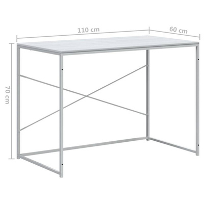 vidaXL Biurko komputerowe, białe 110x60x70 cm, materiał drewnopochodny
