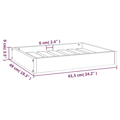 vidaXL Legowisko dla psa, białe, 61,5x49x9 cm, lite drewno sosnowe