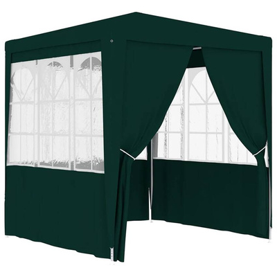 vidaXL Namiot imprezowy ze ściankami, 2x2 m, zielony, 90 g/m²