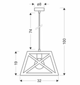Lampa wisząca czarna metalowa 1xE27 Origami 31-78520