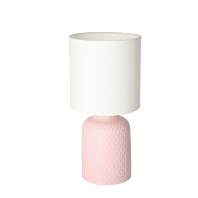 Lampka nocna Iner różowa ceramiczna z abażurem Candellux