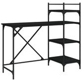 vidaXL Biurko komputerowe z półkami, czarne, 120x47x109 cm