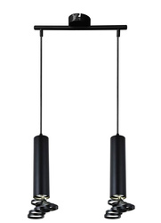 Lampa wisząca podwójna czarna 2x50W GU10 Tuba Candellux 32-78650