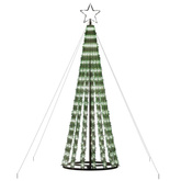 vidaXL Stożkowa choinka z lampek, 275 zimnych białych LED, 180 cm