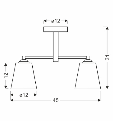 Lampa wisząca Kair podwójna z kloszem do salonu metalowa czarna