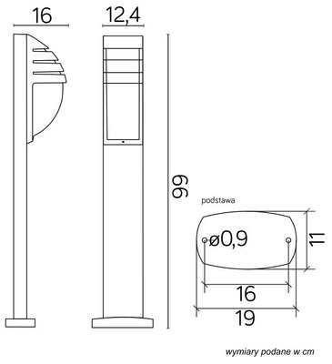 Lampa ogrodowa stojąca 11836 R BL