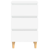 Szafka nocna z drewnianymi nóżkami, biała, 40x35x69 cm