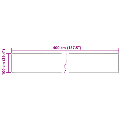 Chodnik dywanowy MARSA Kremowy 100 x 400 cm Poliester i PVC