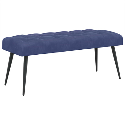 Ławka z guzikami Niebieski policyjny 110 x 40 x 46 cm Welur