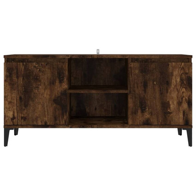vidaXL Szafka pod TV, metalowe nóżki, przydymiony dąb, 103,5x35x50 cm