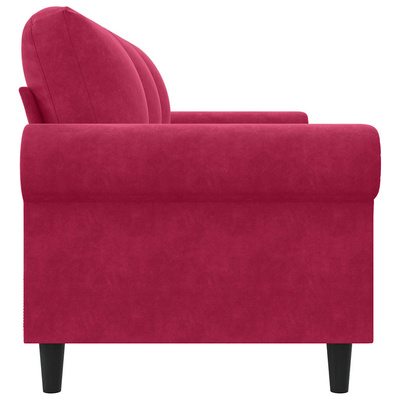 Sofa 3-osobowa, winna czerwień, 180 cm, obita aksamitem