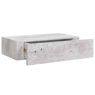 vidaXL Półki ścienne z szufladą, 2 szt., szare, 40x23,5x10 cm, MDF