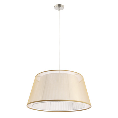 Lampa wisząca z abażurem Charlie złota klasyczna do salonu E27