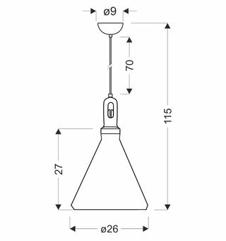 Robinson lampa wisząca 26 1x60W E27 oliwkowy