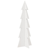 Drewniana choinka do udekorowania, biała, 112 cm, sosnowa