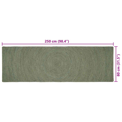 Dywany pokojowe Oliwkowy zielony 80 x 250 cm Juta