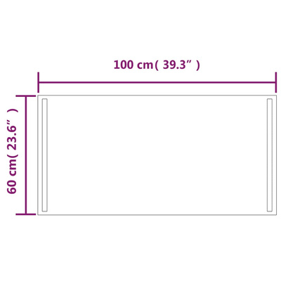 vidaXL Lustro łazienkowe z LED, 100x60 cm model standard