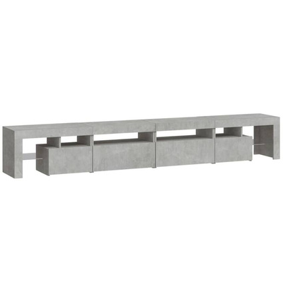 vidaXL Szafka pod TV z oświetleniem LED, szarość betonu, 260x36,5x40cm