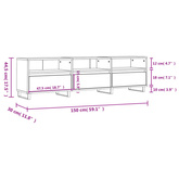 vidaXL Szafka pod TV, czarna, 150x30x44,5 cm, materiał drewnopochodny