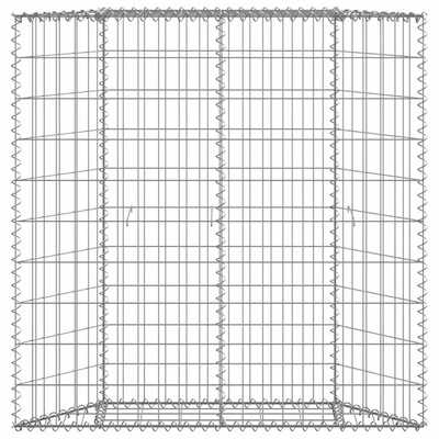 Podniesiona rabata gabionowa, trapezowa, stal, 100x20x100 cm