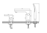 Bateria wannowa 3-otworowa Siros chrom  Invena