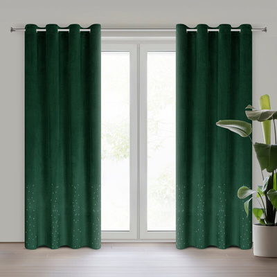 Zasłona Ariadna ciemnozielona 140x250