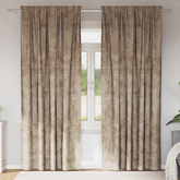 Zasłony z weluru 2 pcs szampański 225 x 140 cm Aksamit