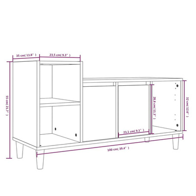 vidaXL Szafka pod TV, wysoki połysk, biała, 100x35x55 cm wariant 4
