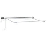 Ręczny ramowy zewnętrzny markizowy z LED Biały 3 x 2,5 m