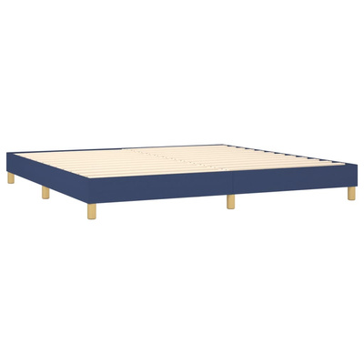 vidaXL Łóżko kontynentalne z materacem, niebieskie, tkanina 200x200 cm wariant 15