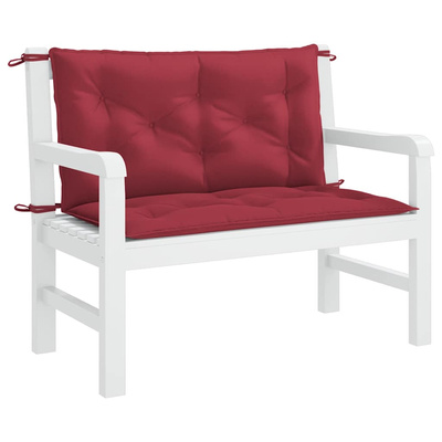 Poduszka na ławkę ogrodową, winna czerwień, 100x(50+50)x7 cm