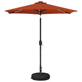Parasol ogrodowy z oświetleniem LED i podstawą 230 x 230 cm