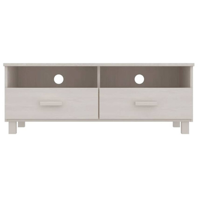 vidaXL Szafka pod TV HAMAR, biała, 106x40x40 cm, lite drewno sosnowe