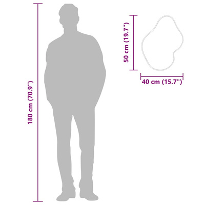 Lustro ścienne, czarne, 50x40 cm