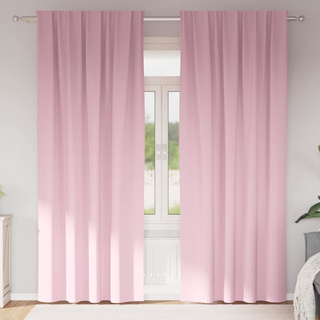 Firany blackout z kółkami 2 pcs Dziecięcy róż 245 x 140 cm