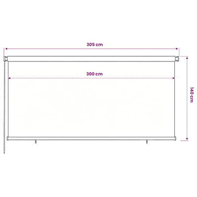 Roleta zewnętrzna, 305(szer.)x140(wys.) cm, niebieska, HDPE