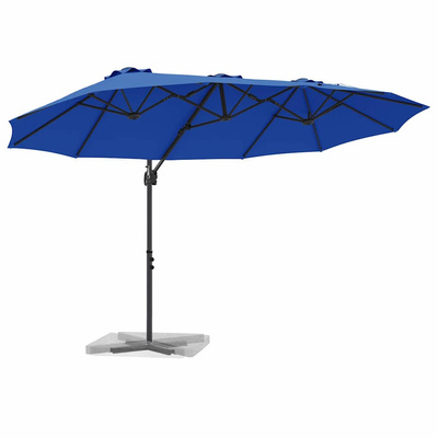 Parasol plażowy 372 x 198 x 243 cm Poliester i aluminium