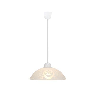 Bronte Lampa Wisząca 1X60W E27 Klosz Biały Z Wzorem