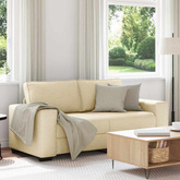 Sofa 2-osobowa, kremowa, 180x77x82 cm, tkaniną
