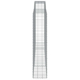 Kosze gabionowe, 5 szt, 400x50x220/240 cm, galwanizowane żelazo