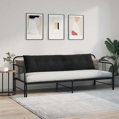 Poduszka na plecy Czarny 200 x 50 cm Tkanina sztruksowa