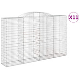 Kosze gabionowe, 11 szt, 300x50x180/200cm, galwanizowane żelazo