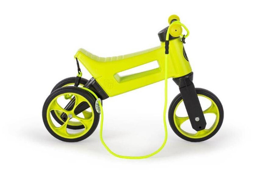 FWRider Super Sport 515760 Kolor: Lime / Limonkowy z zielonymi felgami Rowerek biegowy Jeździk 2w1 Ciche koła + Pasek do noszenia dla Rodzica
