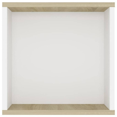 vidaXL Wisząca szafka pod TV, biel i dąb sonoma, 102x35x35 cm