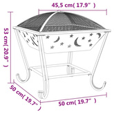 vidaXL Palenisko z pogrzebaczem, 50 cm, XXL, stal model standard