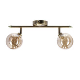 Rodia lampa sufitowa listwa patynowy 2x40w g9 klosz bursztynowy