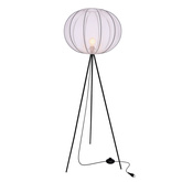 MELLOW lampa podłogowa czarny 1x40W E27 abażur 52 biały kula 51-40879