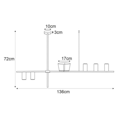 Lampa sufitowa K-4756 z serii ROCCO