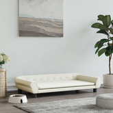 vidaXL Legowisko dla psa, kremowe, 100x50x21 cm, aksamitne
