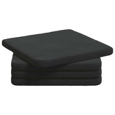 Poduszki na siedziska 4 pcs Czarny 40 x 40 x 3 cm Aksamit